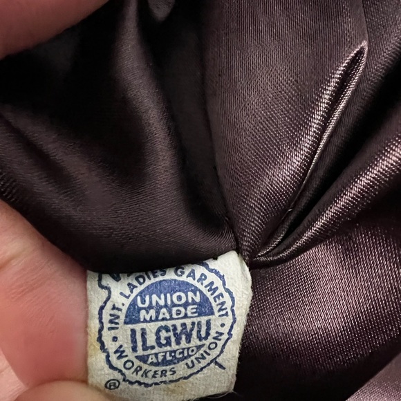 Vintage Stevens Forstmann Brown Coat Mink Fur Collar Union Made ILGWU 1950 1960 - Picture 13 of 13